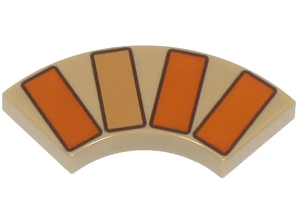 Dark Tan Tile, Round Corner 2 x 2 Macaroni with Dark Orange and Medium Nougat Bricks / Rectangles Pa