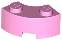 Bright Pink Brick, Round Corner 2 x 2 Macaroni with Stud Notch and Reinforced Underside