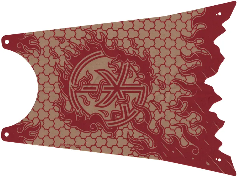 Tan Cloth Cape with 4 Holes and Tattered Edge, Large Buildable Figures with Dark Red Scale Armor Lin