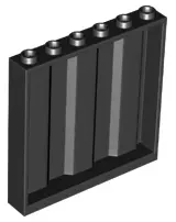 Black Panel 1 x 6 x 5 with Corrugated Profile