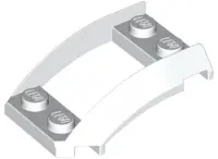 White Wedge 4 x 3 Open with Cutout and 4 Studs
