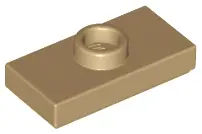 Dark Tan Plate, Modified 1 x 2 with 1 Stud with Groove (Jumper)