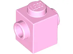 Bright Pink Brick, Modified 1 x 1 with Studs on 2 Sides, Opposite