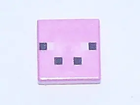 Bright Pink Tile 1 x 1 with Black and White Squares Pattern (Minecraft Pig Face)