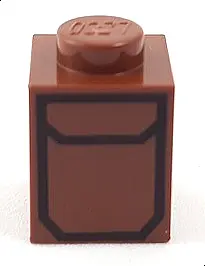 Reddish Brown Brick 1 x 1 with Pocket Pattern