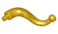 Pearl Gold Elephant Tail / Trunk with Bar End - Short Curved Tip