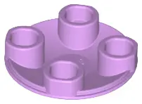 Medium Lavender Plate, Round 2 x 2 with Rounded Bottom (Boat Stud)
