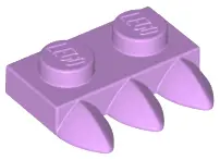 Medium Lavender Plate, Modified 1 x 2 with 3 Teeth