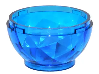 Trans-Dark Blue Container, Faceted, 4 x 4 x 1 2/3, Dragon Egg Bottom