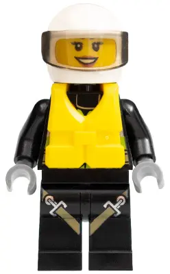 Fire - Reflective Stripes with Utility Belt and Flashlight, Life Jacket Center Buckle, White Helmet,