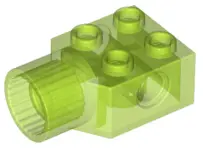 Trans-Bright Green Technic, Brick Modified 2 x 2 with Pin Hole and Rotation Joint Socket