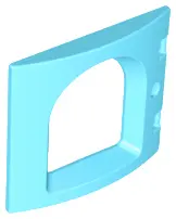 Medium Azure Duplo Door / Window Pane 1 x 4 x 3 Curved Front with Rounded Pane