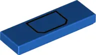 Blue Tile 1 x 3 with Black Rectangle with Cut Corners Pattern (BrickHeadz Stuart Pocket)