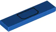 Blue Tile 1 x 4 with Black Rectangle with Cut Corners, Pocket Pattern (BrickHeadz Otto Torso)