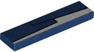 Dark Blue Tile 1 x 4 with Black Lines and White Stripe Pattern (BrickHeadz Gru Abdomen)