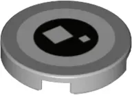 Light Bluish Gray Tile, Round 2 x 2 with Bottom Stud Holder with White Eye and Black Pupil with 2 Wh