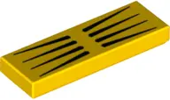 Yellow Tile 1 x 3 with 8 Symmetric Black Tapered Lines Pattern (BrickHeadz Stuart Hair)