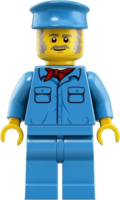 Train Worker - Male, Medium Blue Hat, Medium Blue Shirt with Red Bandana, Medium Blue Legs