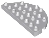 Light Bluish Gray Duplo, Plate Round Corner 4 x 8 Double