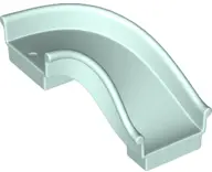 Light Aqua Duplo Slide Curved 90 degrees, Straight Sides