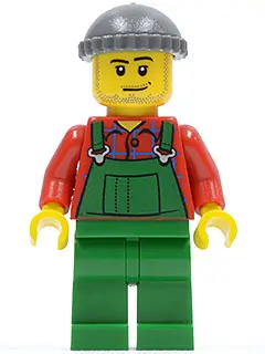 Overalls Farmer Green, Dark Bluish Gray Knit Cap