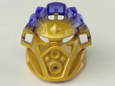 Pearl Gold Bionicle Mask of Earth (Unity) with Marbled Trans-Purple Pattern