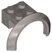Flat Silver Vehicle, Mudguard 4 x 2 1/2 x 1 2/3 with Arch Round