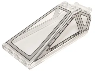 Trans-Clear Windscreen 8 x 4 x 2 with 2 Studs and Bar Handle with Silver Cockpit Window Frames with 