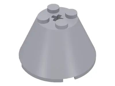 Light Bluish Gray Cone 4 x 4 x 2 with Axle Hole