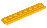 Bright Light Orange Plate, Modified 1 x 8 with Door Rail
