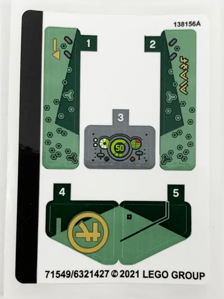 Sticker Sheet for Set 71745 - (71549/6321427)
