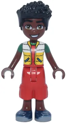 Zac - White and Yellow Jacket, Red Cropped Trousers, Dark Blue Shoes