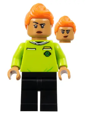 Soccer Referee - Orange Hair, Lime Jersey, Black Legs