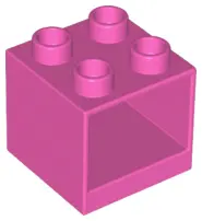 Dark Pink Duplo, Furniture Cabinet 2 x 2 x 1 1/2