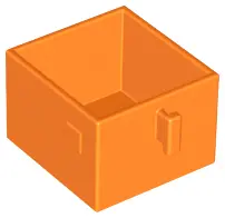Orange Duplo, Furniture Drawer 2 x 2 with Pull Handle