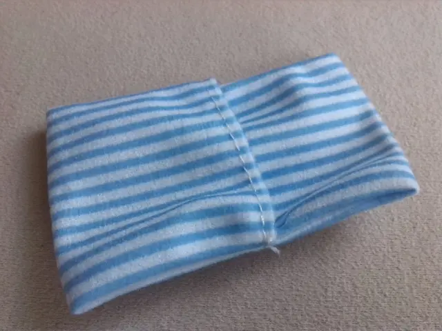 White Duplo, Cloth Sleeping Bag with Blue Stripes Pattern (thin version)