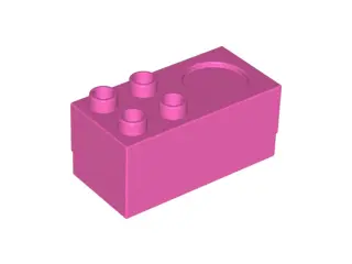 Dark Pink Duplo, Furniture Stove 2 x 4 x 2 1/2 with 4 Studs and Burner