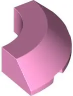 Pink Brick, Round Corner 4 x 4 with Slope 45 Edge without Studs