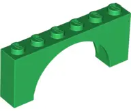 Green Arch 1 x 6 x 2 - Medium Thick Top without Reinforced Underside