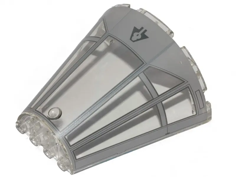 Trans-Clear Cone Half 8 x 4 x 6 with Millennium Falcon Cockpit Pattern 2