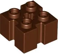 Brown Brick, Modified 2 x 2 with Channels and Axle Hole