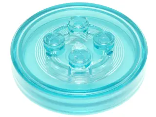 Trans-Light Blue Dimensions Toy Tag 4 x 4 x 2/3 with 4 Studs and Trans-Light Blue Bottom (Generic fo