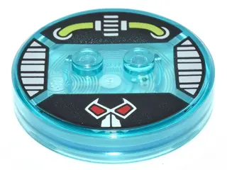 Trans-Light Blue Dimensions Toy Tag 4 x 4 x 2/3 with 2 Studs and Trans-Light Blue Bottom with Lime T