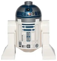 Astromech Droid, R2-D2 - Flat Silver Head, Red Dots and Small Receptor