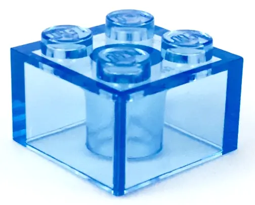 Trans-Medium Blue Brick 2 x 2