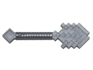 Flat Silver Minifigure, Utensil Shovel Pixelated (Minecraft)