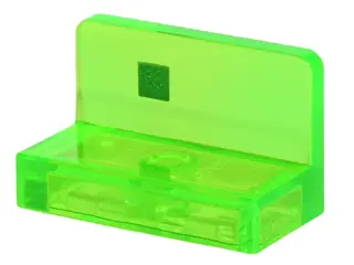 Trans-Bright Green Panel 1 x 2 x 1 with Dark Green Square Off-Set Pattern (Minecraft Slime)