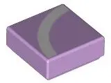 Lavender Tile 1 x 1 with White Quarter Arc with Lavender Outline Pattern