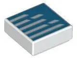 White Tile 1 x 1 with Lines on Dark Azure Background Pattern