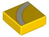 Yellow Tile 1 x 1 with White Quarter Arc with Yellow Outline Pattern
